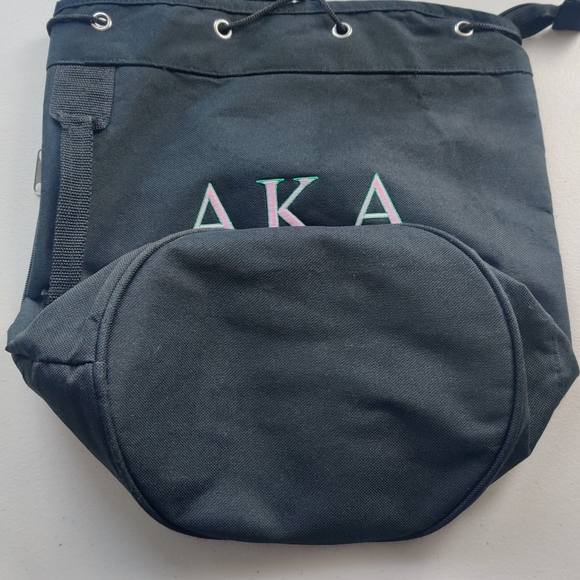 AKA Alpha Kappa Alpha Sorority Bag Black 3-Way Convertible Sling Backpack Duffle - Picture 7 of 11